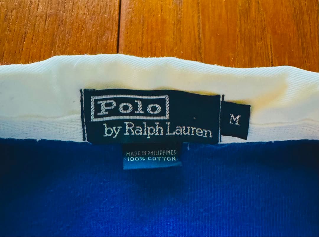 Polo Ralph Lauren ラガーシャツ M 青黒ボーダー ポニーロゴ