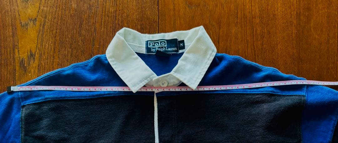 Polo Ralph Lauren ラガーシャツ M 青黒ボーダー ポニーロゴ