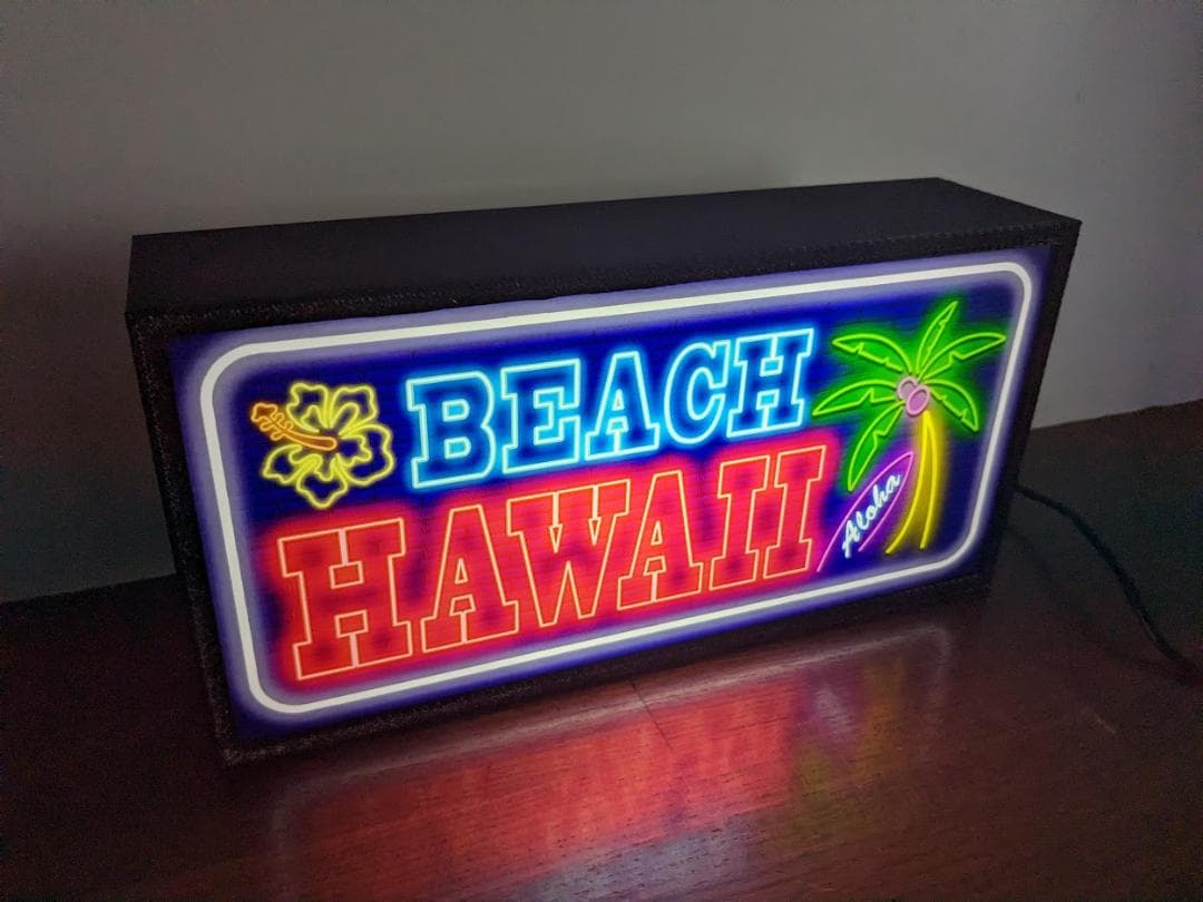 アロハ ハワイ サマービーチ Hawaiian 看板 置物 雑貨 ライトBOX