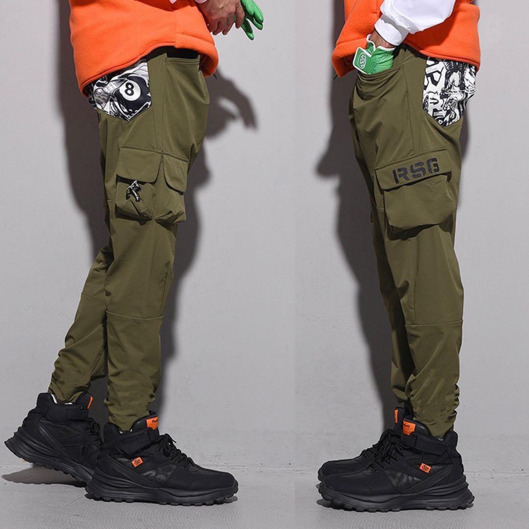 新品 ラッセルノ ゴルフ カーゴ ロングパンツ カーキ M 4 カーゴパンツ