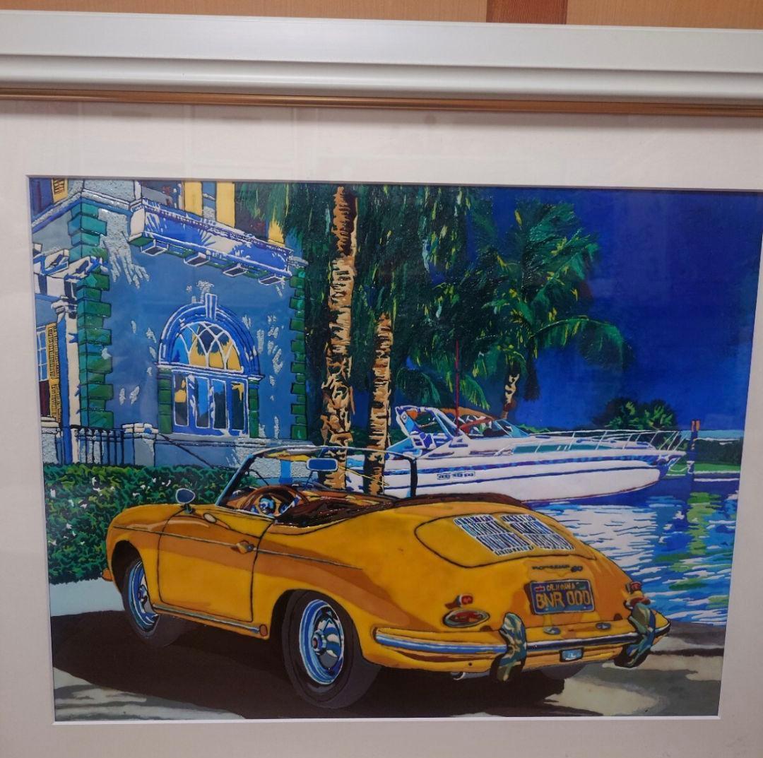 『S』鈴木英人「バリアス・ドリームス」イエローポルシェ356スピードスター