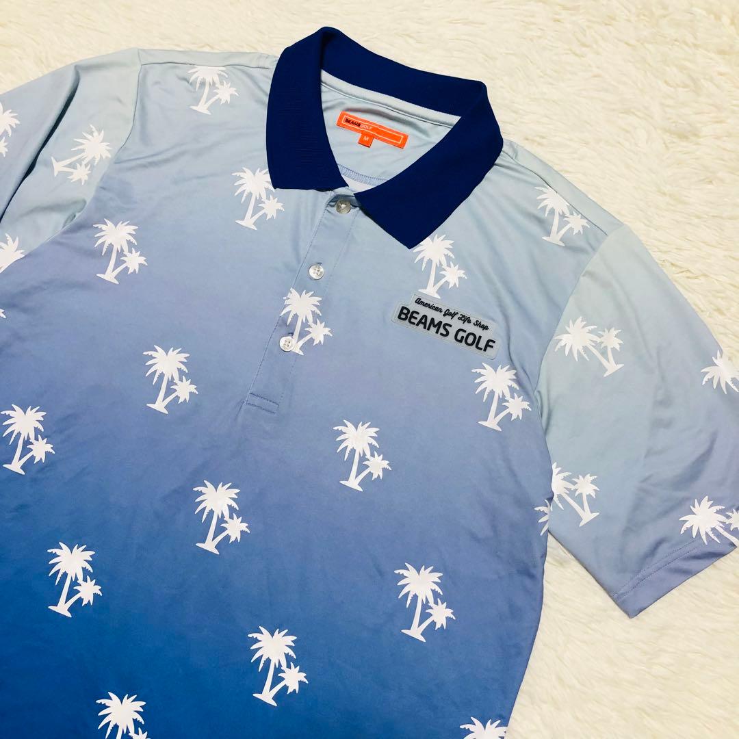 BEAMS GOLF ビームスゴルフ グラデーションヤシの木 ポロシャツ M