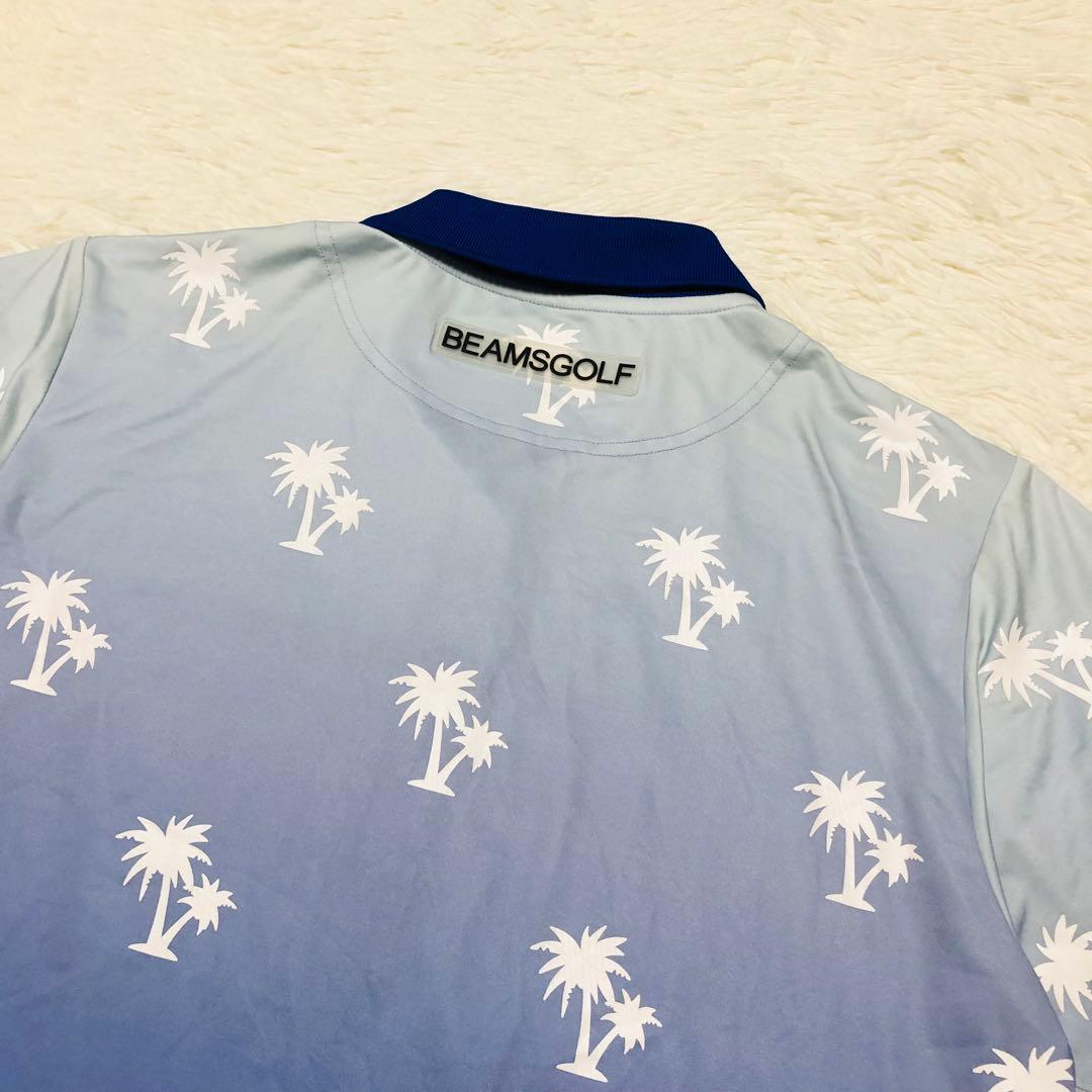 BEAMS GOLF ビームスゴルフ グラデーションヤシの木 ポロシャツ M
