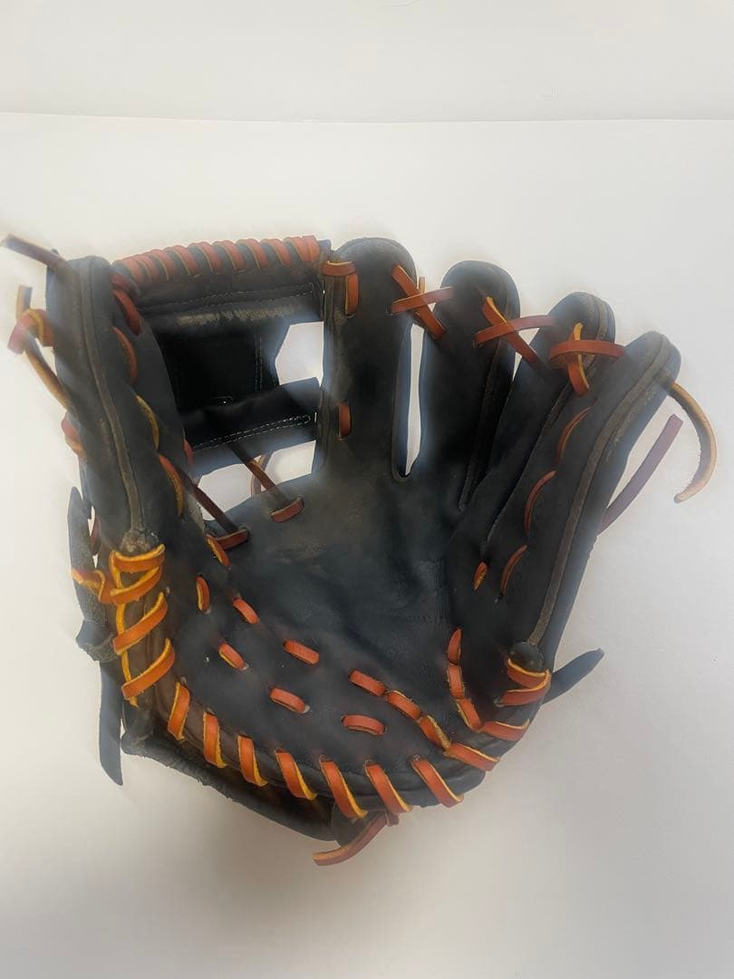 黒 レザー 硬式野球グローブ ゴールドロゴ