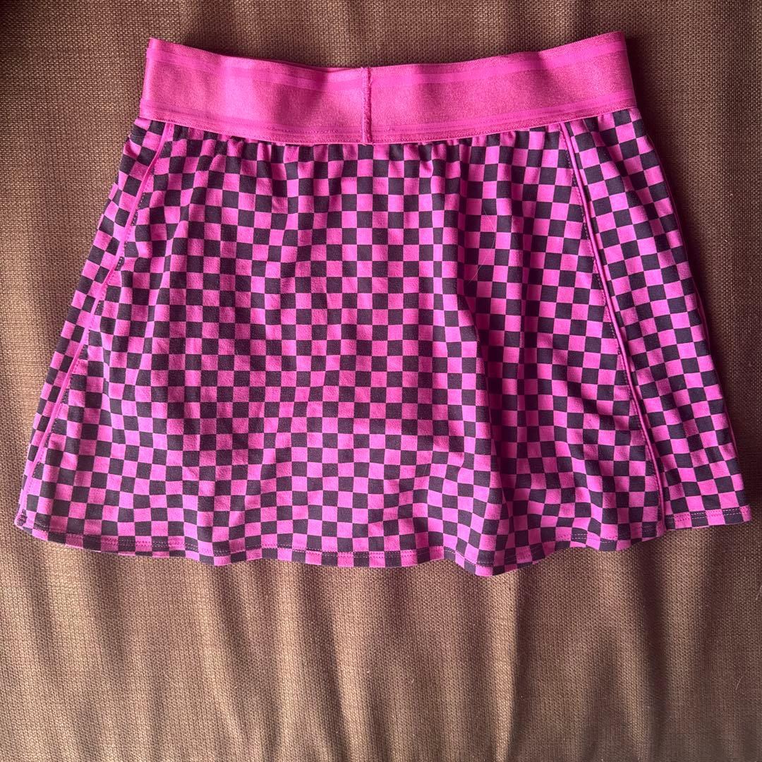 テニス スコート NIKEピンク チェック スカート XS