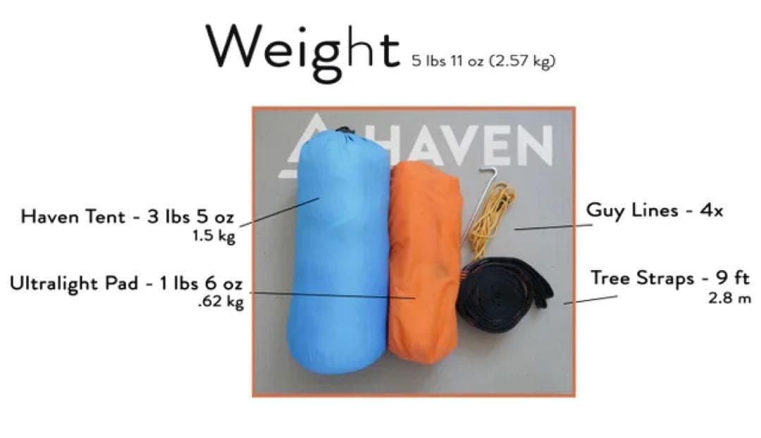 フルフラット式ハンモック「Haven Tent」ダークグリーン