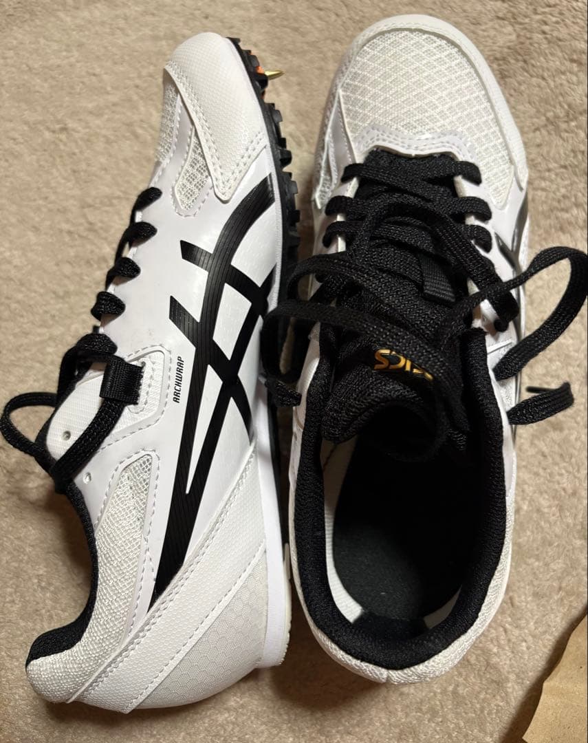 ASICS EFFORT13 スパイクシューズ ホワイト/ブラック　25.0