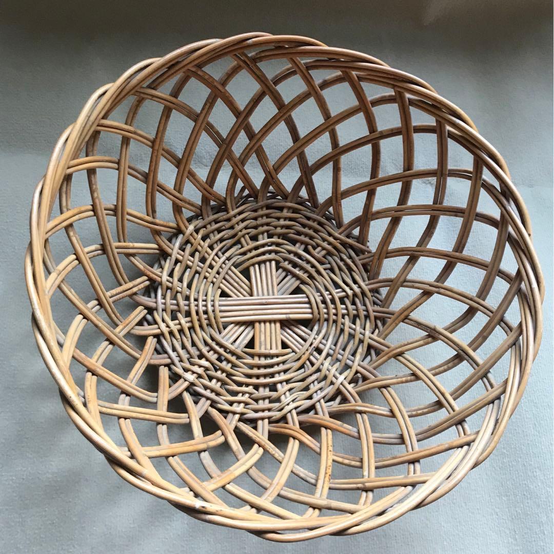 お風呂屋さん脱衣籠②ラタン　昭和レトロ　希少品