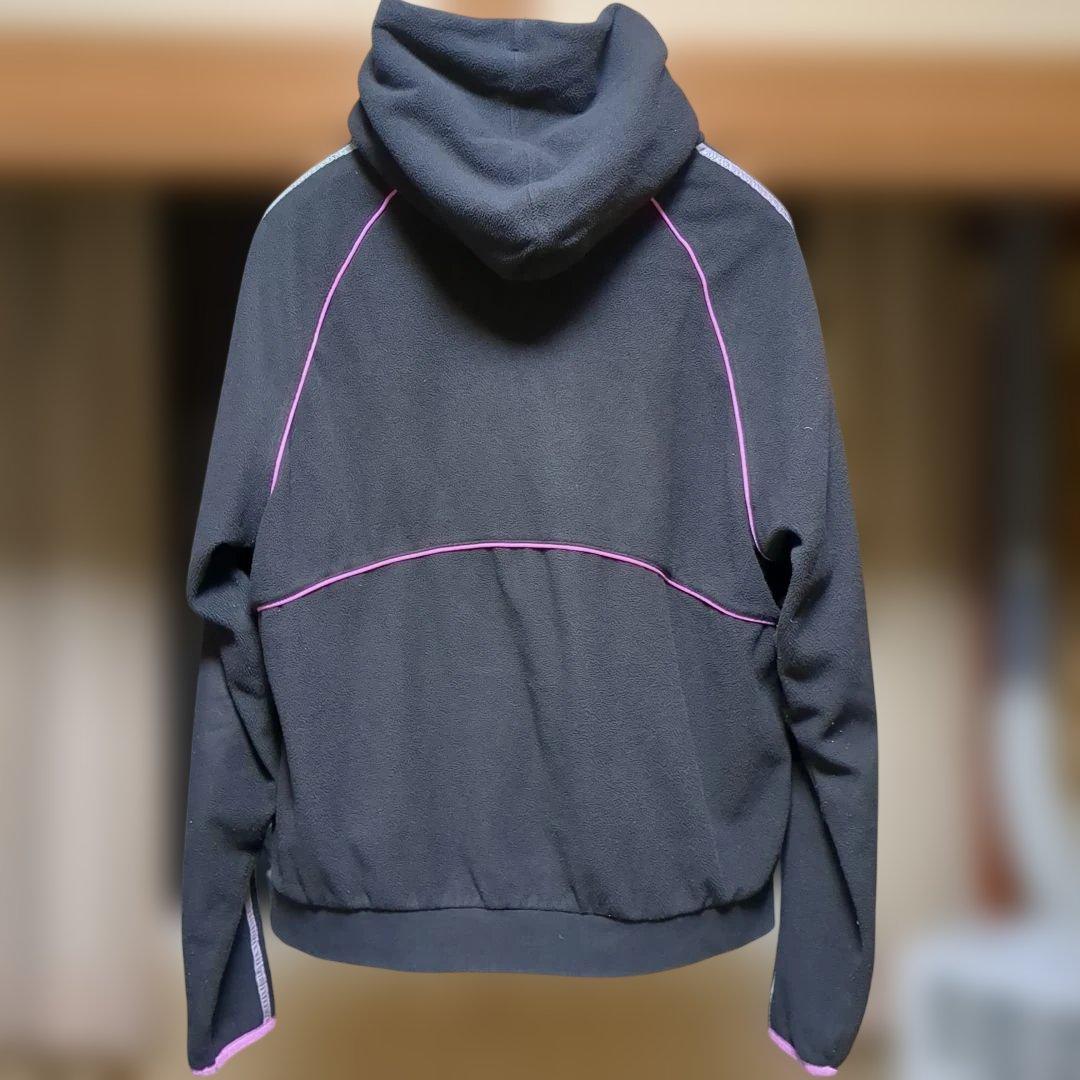 adidas フード付きフリースジャージ上下セット 黒
