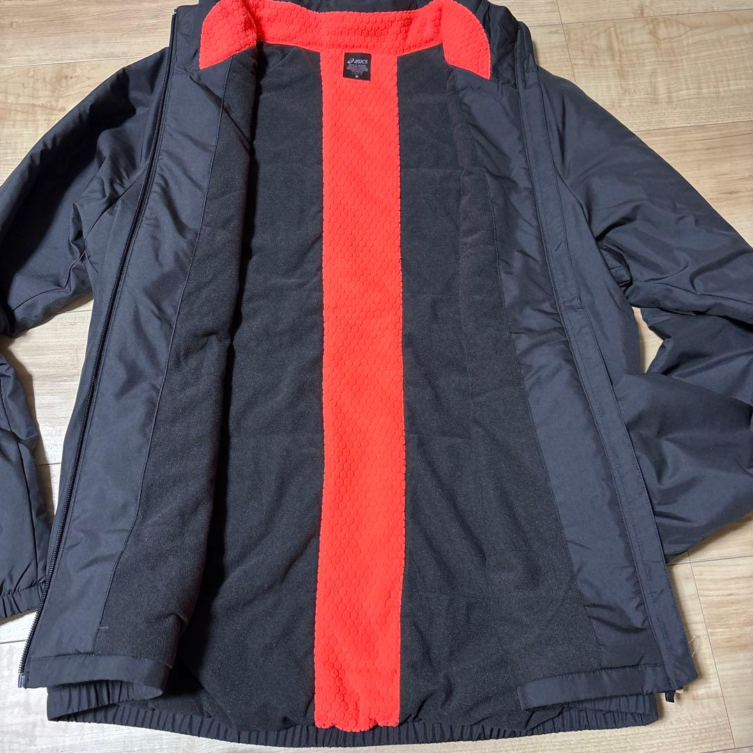 新品　アシックス　メンズ　ウィンドブレーカージャケット　上　ブラック　あったかL