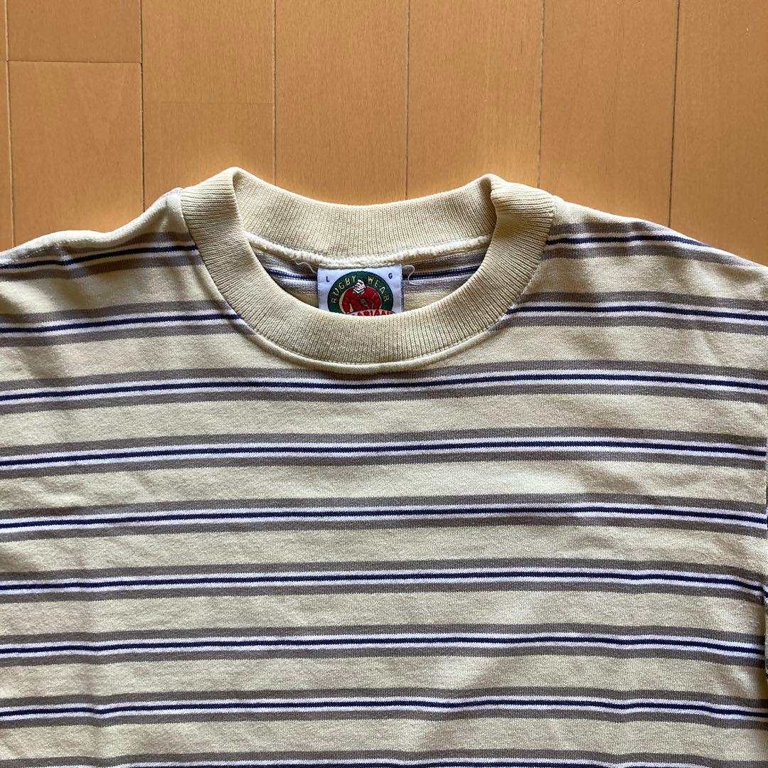 美品カナダ製バーバリアン  クルーネック半袖ラガーシャツ⭐️ショートパンツに最適❣️