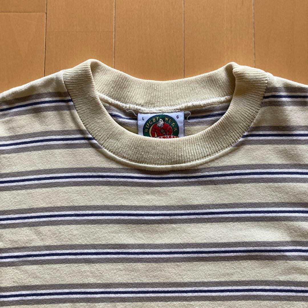 美品カナダ製バーバリアン  クルーネック半袖ラガーシャツ⭐️ショートパンツに最適❣️