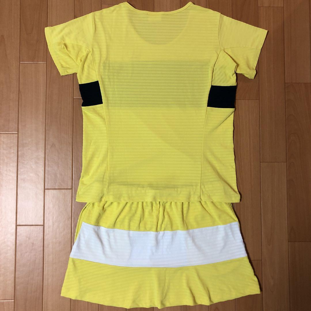 ellesse エレッセ テニスウェア 上下セット イエロー ホワイト 黄 黒