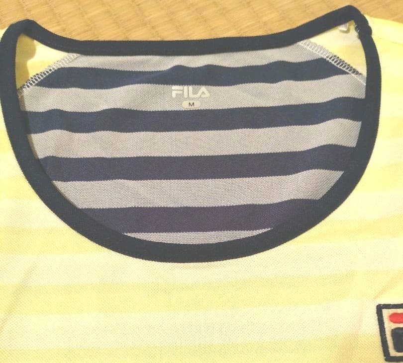 値下げ!テニスウェア　FILA　フィラ　セットアップ　イエロー×ボーダー