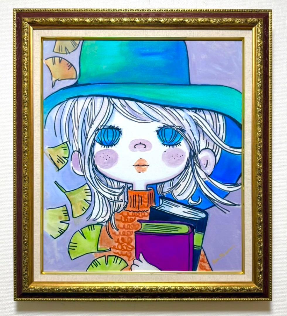 【F6号】ジミー大西（災いサル モンキー）手描き/表裏サイン有/油彩/額縁/絵画