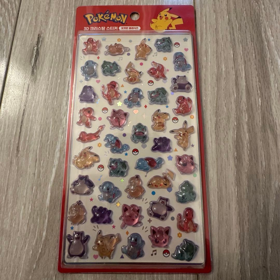 韓国限定 ポケモン 3Dクリスタルシール バブルステッカー 正規品