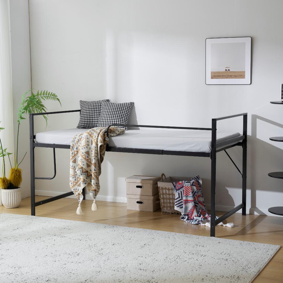 超人気！北欧風 一人暮らし ロフトベッド【高さ110cm】 Black
