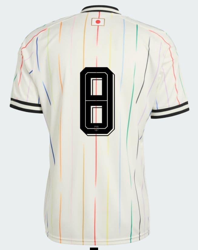日本代表最新アウェイレプリカユニフォーム背番号「8」ネーム無しＬサイズ