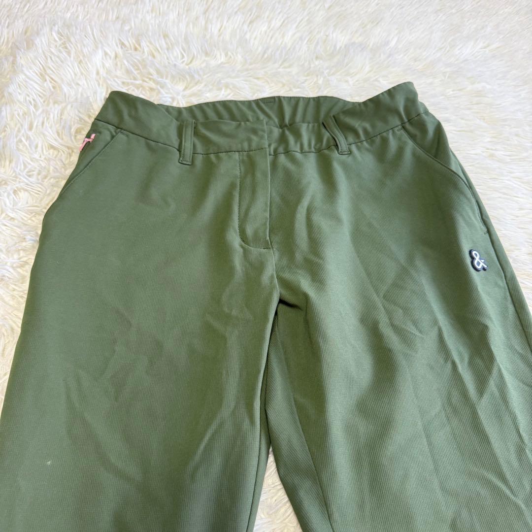 【アンパスィ】美品 サマーパンツ カーキ Lサイズ ワッペン レディース