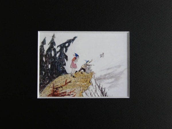 アロイス・カリジェ、【フルリーナと山の鳥】、希少画集画より、状態良好