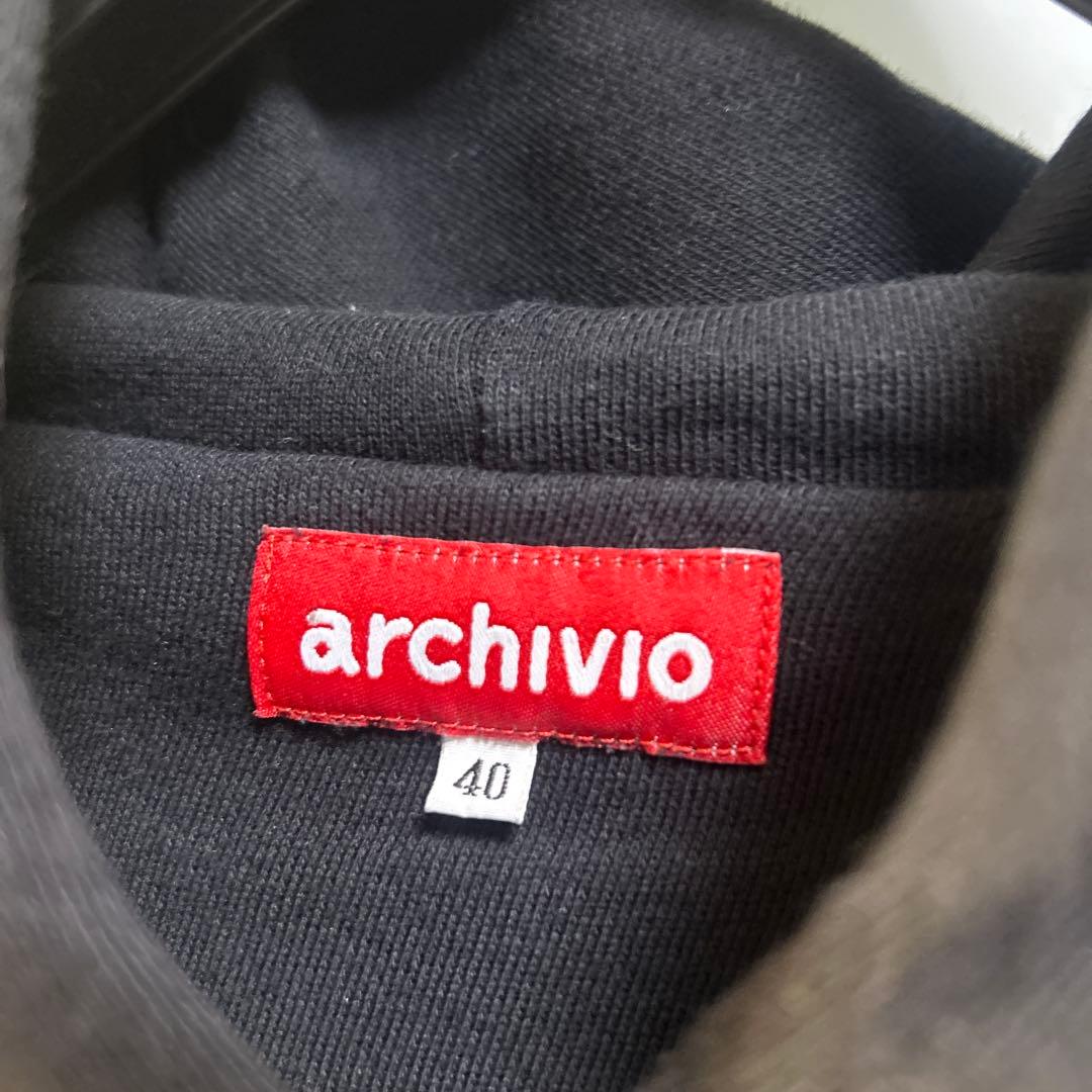 archivio ⭐️黒のハート刺繍フード付きトレーナー　希少サイズ40