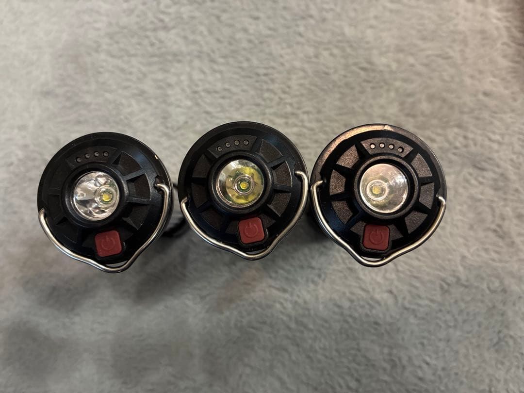 小型LEDランタン（soomloom他）10個＋カラビナ化フック、アンバーカバー