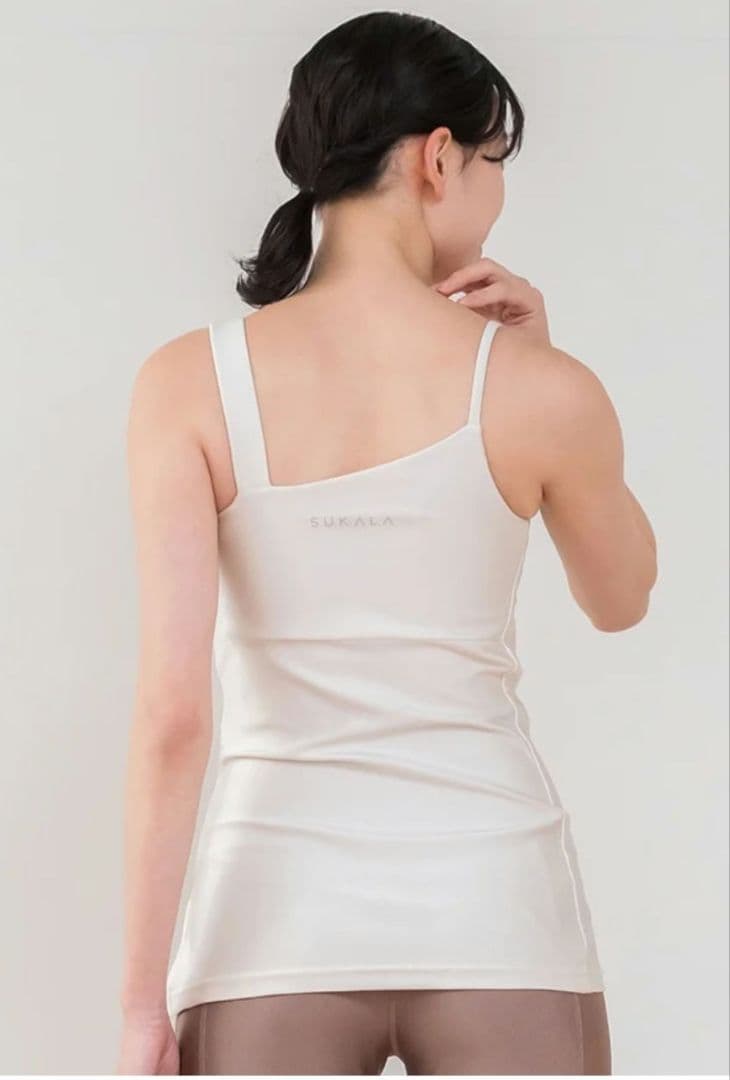 【SUKALA】美品☆シャインストレッチ☆アシンメトリーチュニック　Lサイズ