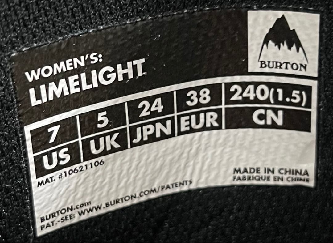 【美品_即日発送】BURTON スノボLIMELIGHTライムライト24.0cm