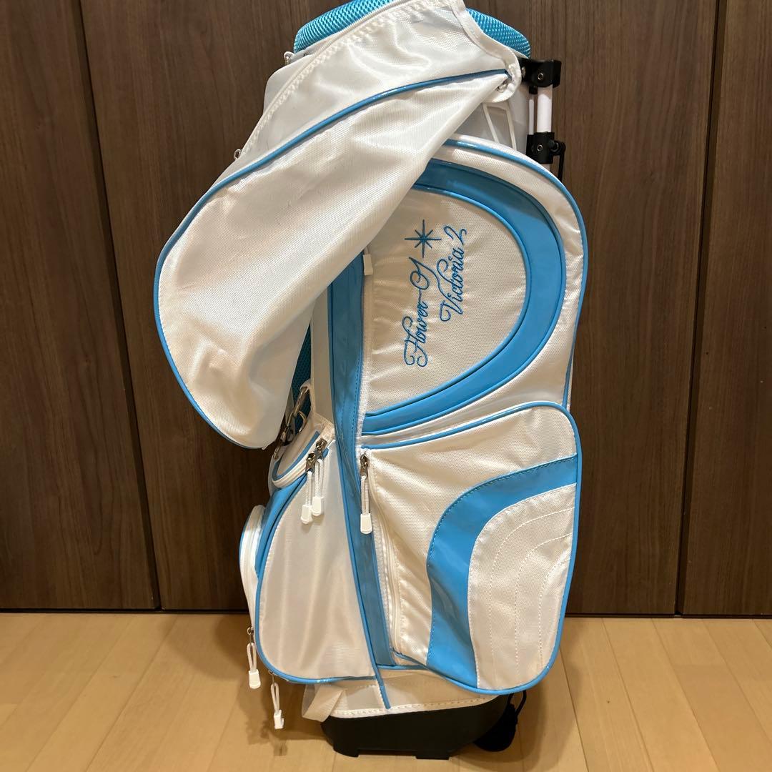 WORLD EAGLE スタンド式キャディバッグ ホワイト/ブルー