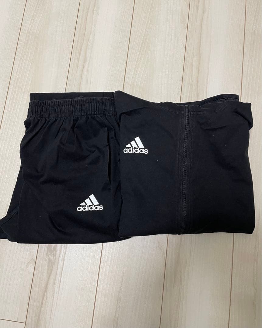 adidas ジャージ上下セット 黒　サウナスーツ