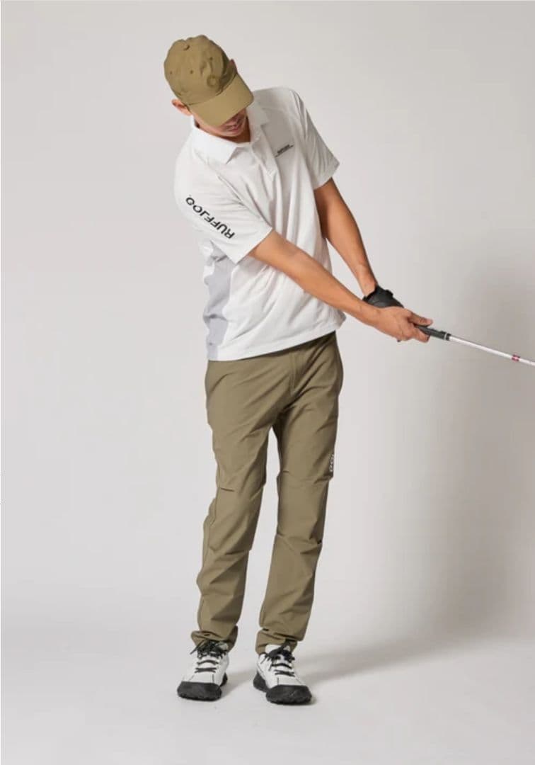 ☆RUFFLOG☆ゴルフTC S/S POLOドローコード L ホワイト×グレー