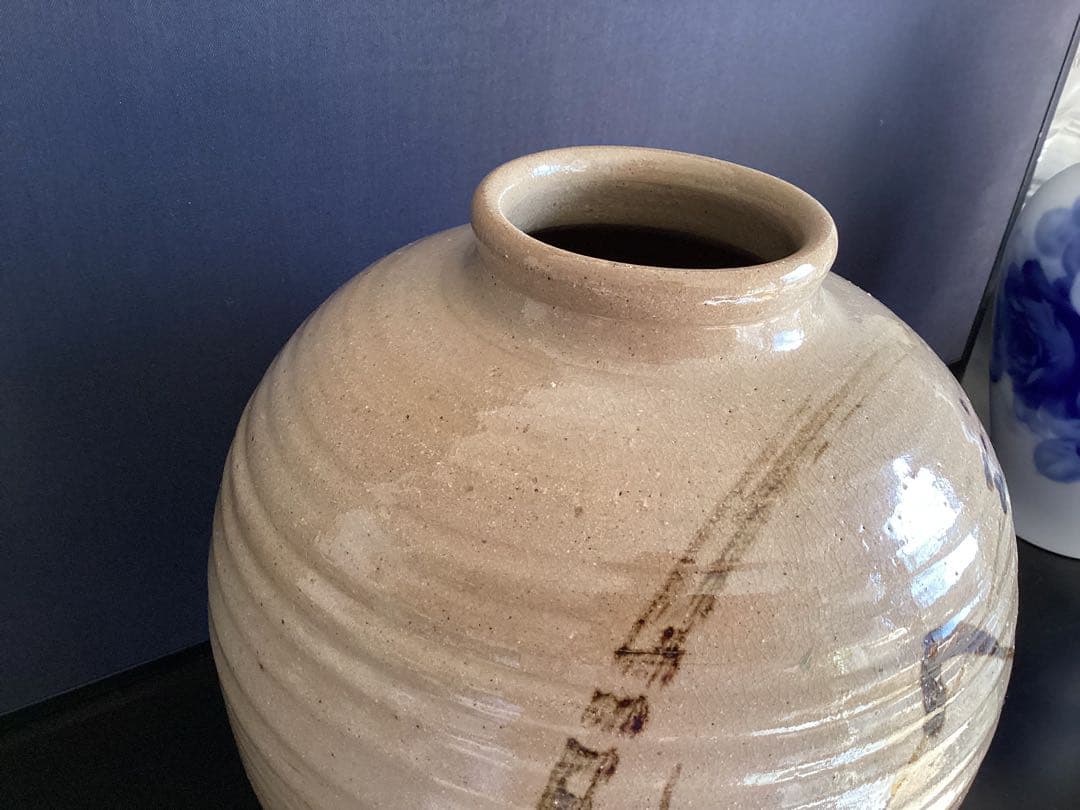 蔵出し　人間国宝 民藝 益子焼 濱田庄司　？　花瓶　花器　大壺　H29cm