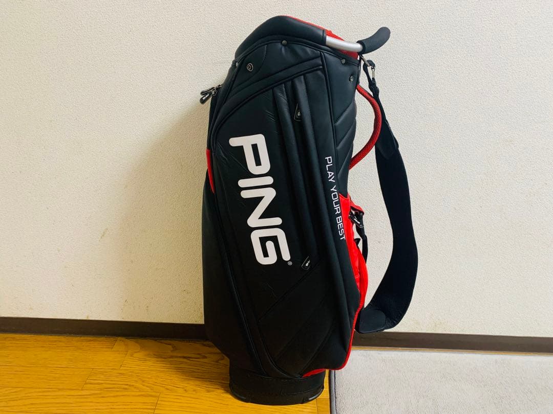 【超美品・早い者勝ち】PING キャディバッグ 黒/赤(消毒済)