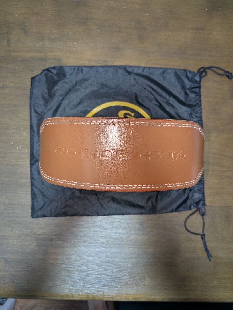 GOLD’S GYM プロレザーベルト G3324 Mサイズ ブラウン 保管袋付