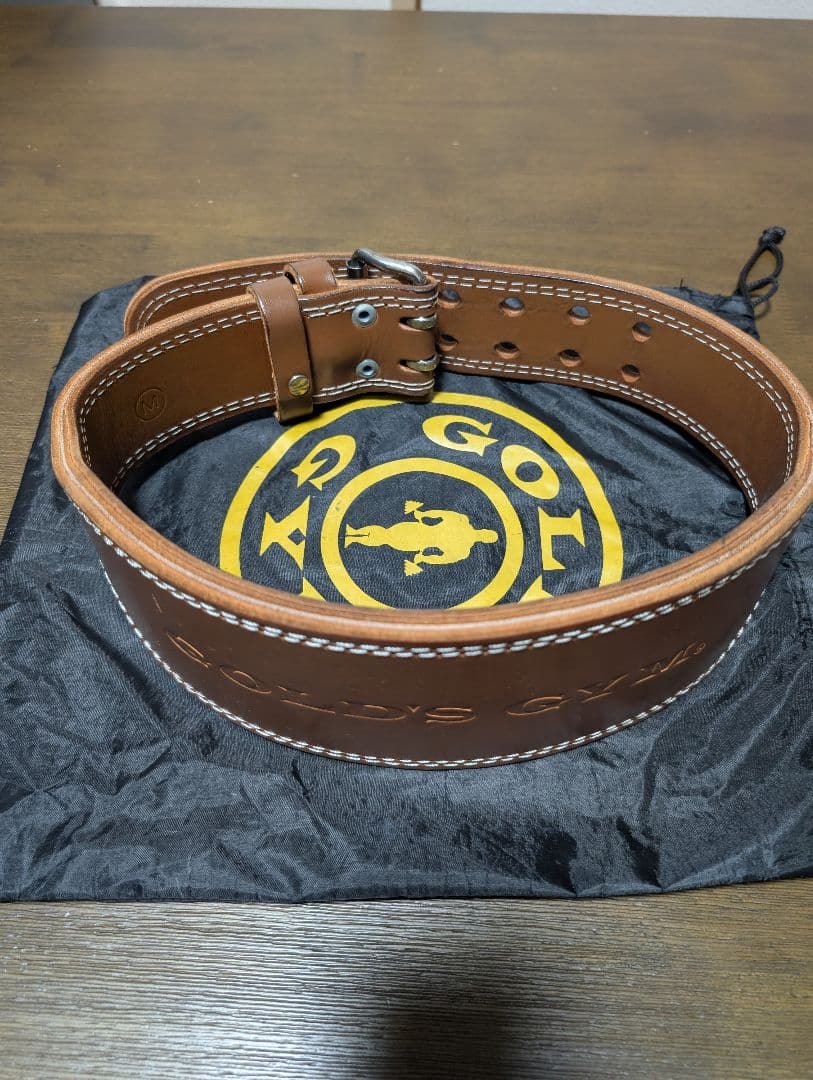 GOLD’S GYM プロレザーベルト G3324 Mサイズ ブラウン 保管袋付