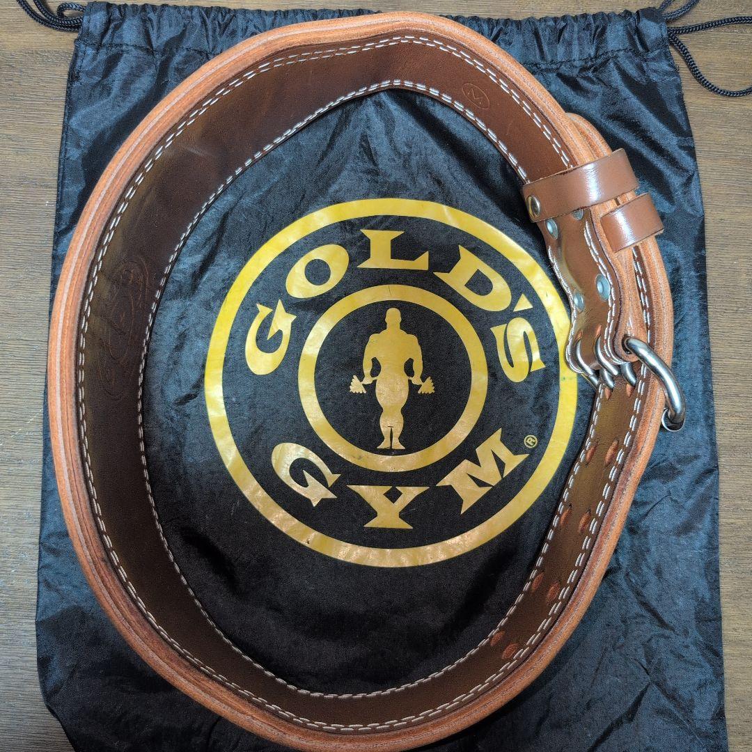 GOLD’S GYM プロレザーベルト G3324 Mサイズ ブラウン 保管袋付