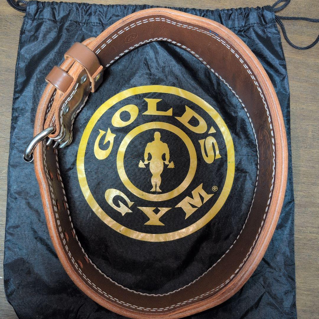 GOLD’S GYM プロレザーベルト G3324 Mサイズ ブラウン 保管袋付