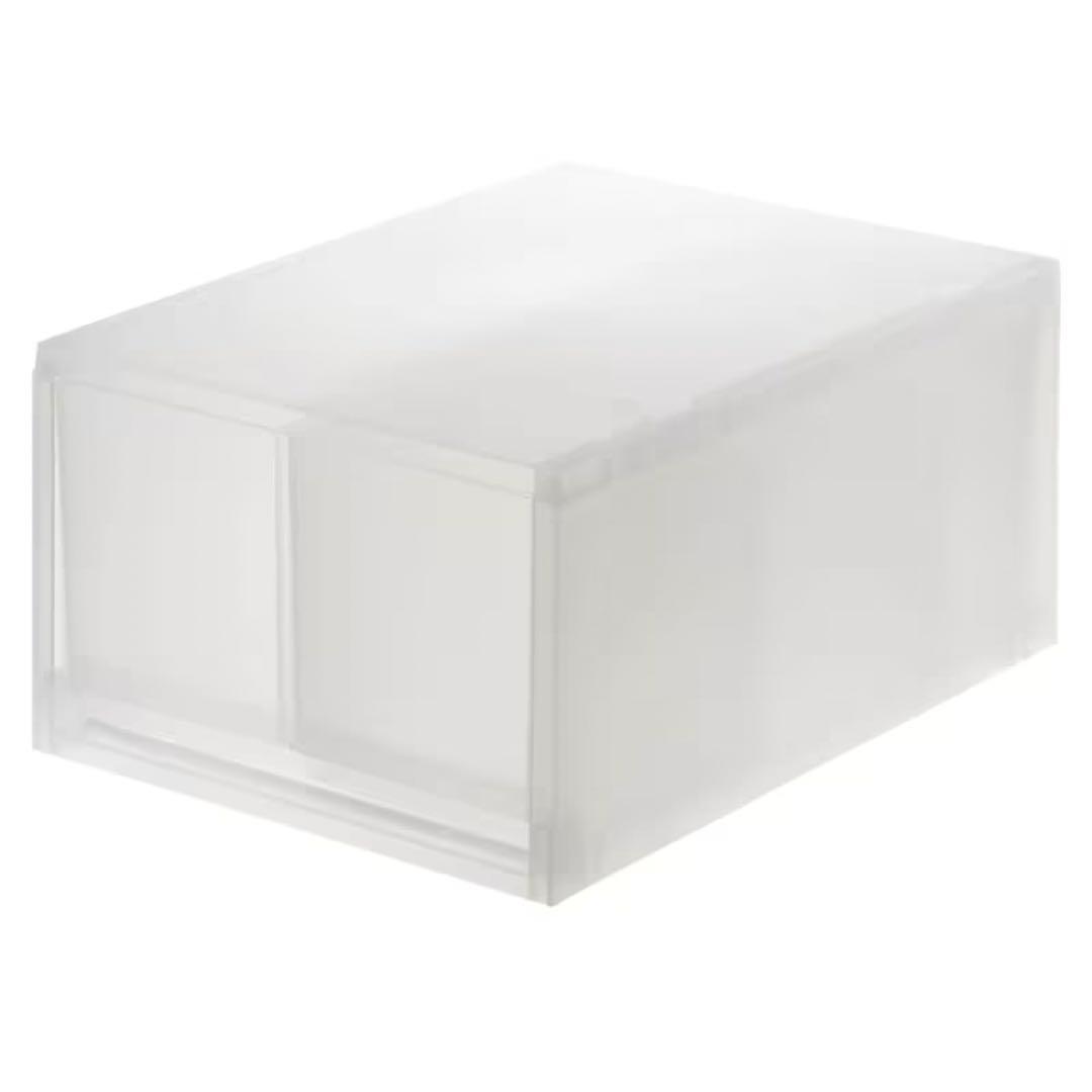 美品 無印良品 ポリプロピレン小物収納ケース 大 引出2個 半透明 6個セット