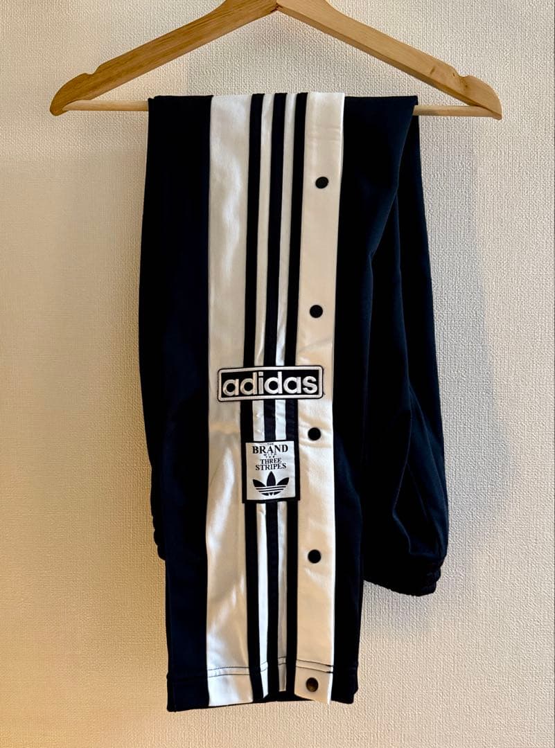 adidas size:L アディブレイクパンツ ブラック/ホワイト