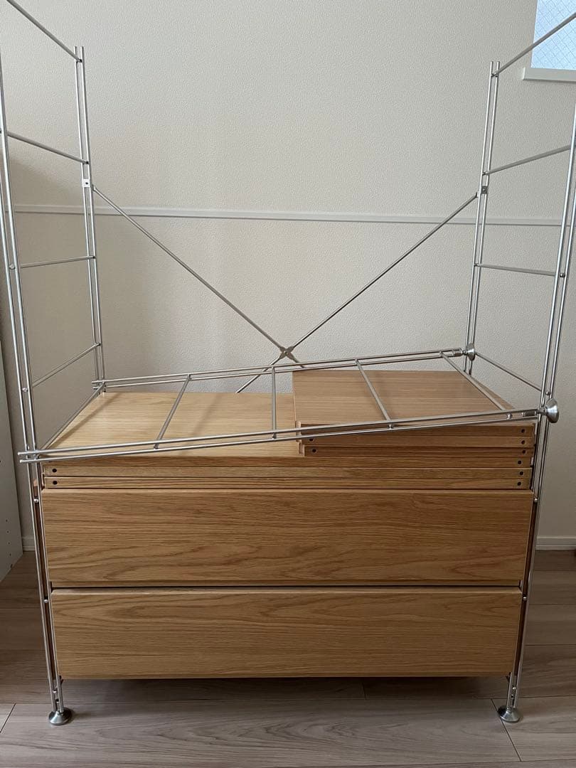 無印良品 ステンレスユニットシェルフ　オーク材