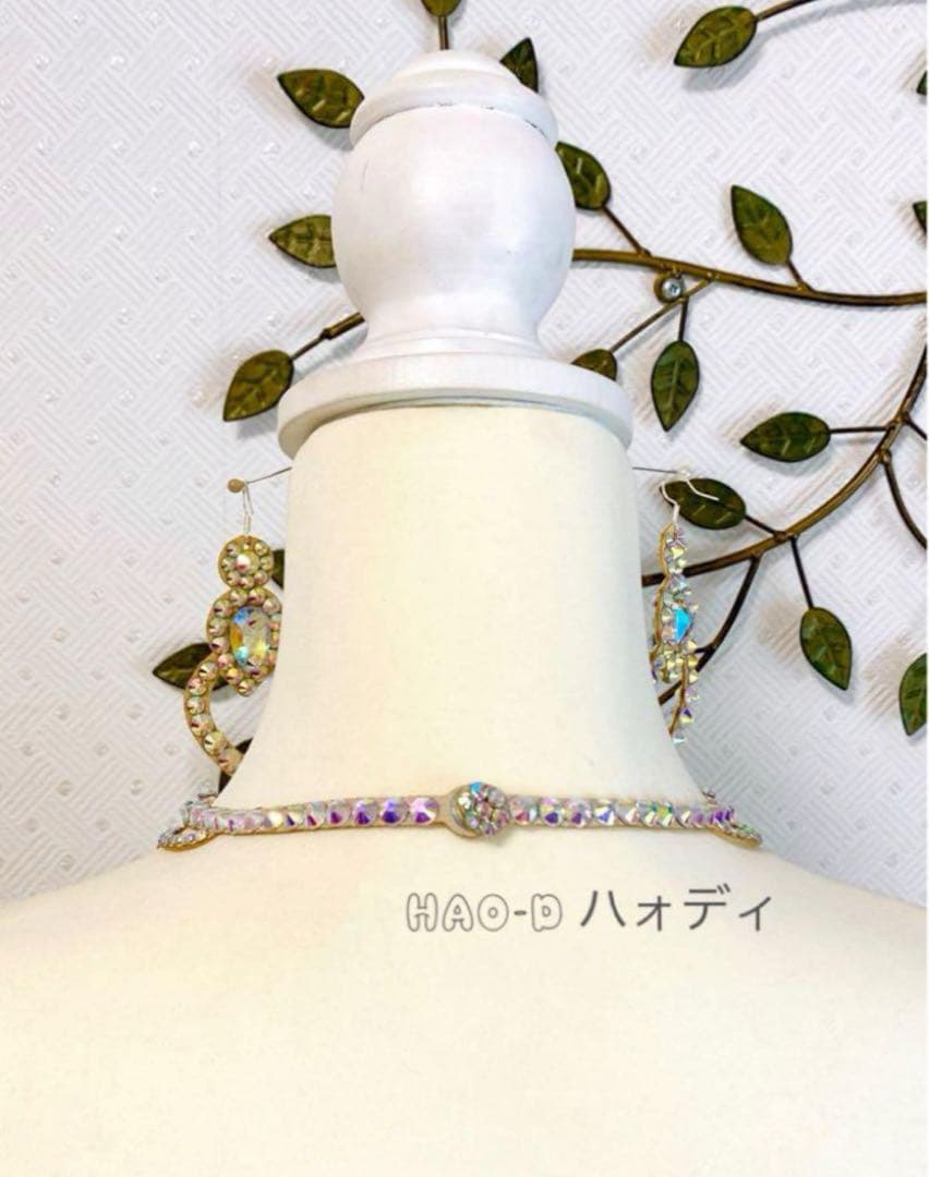新品★ネックレス★ピアス★オーロラストーン★社交ダンス★サルサ★パーティー