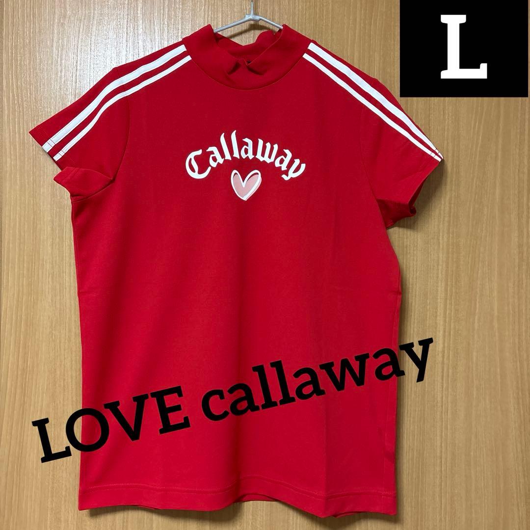 新品LOVEキャロウェイ半袖モックネックシャツLcallawayレッド