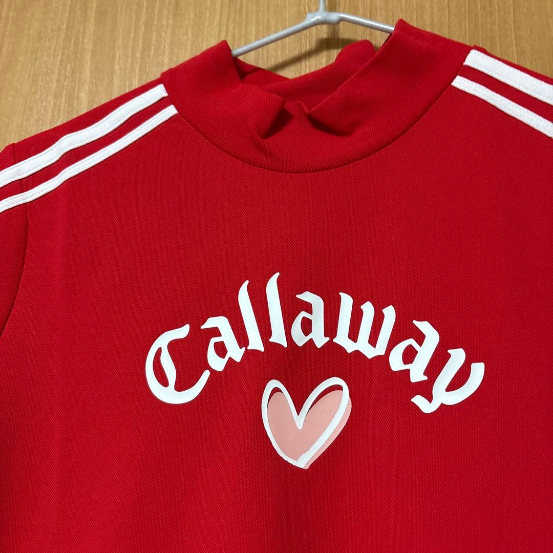 新品LOVEキャロウェイ半袖モックネックシャツLcallawayレッド