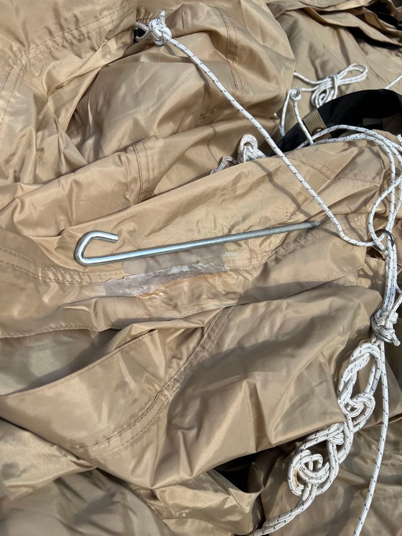 【ほぼ美品/予備ポール付】DOD カマボコテント3M タン（訳あり焦げ跡あり）