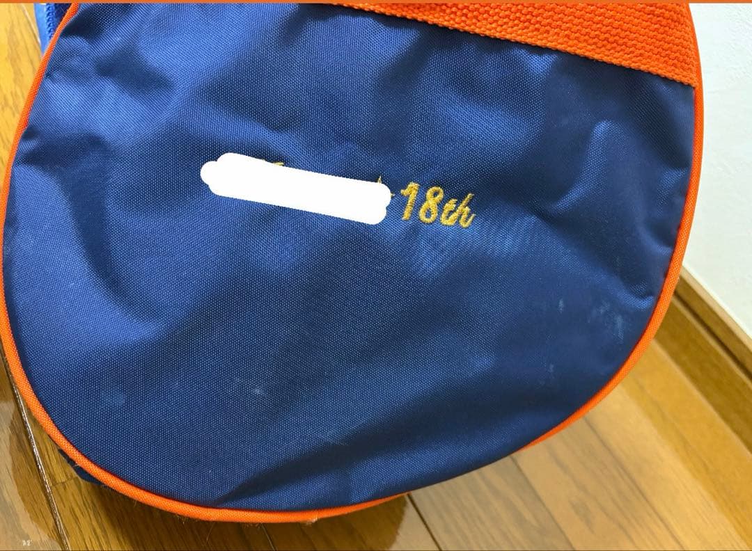 高校チア ボストンバッグ 青×オレンジ