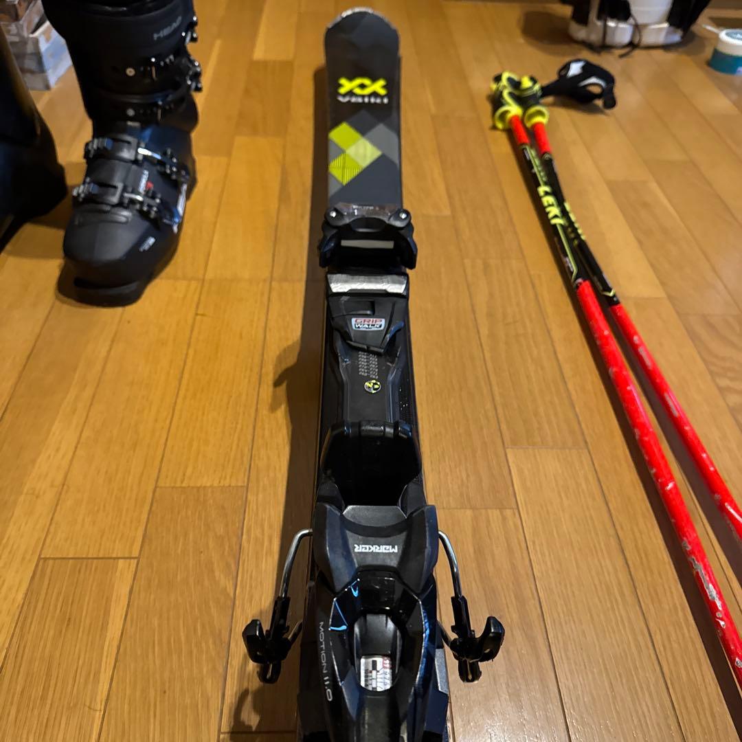 HEADブーツ、volkl168cm板、LEKIストック、ビンディング4点セット