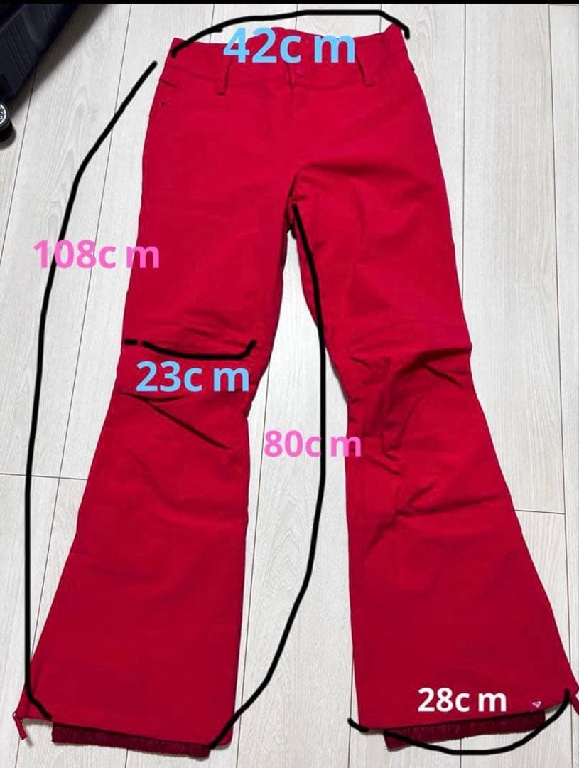 新品未使用　ROXY スノボウェアスキー　パンツ　レッドピンク　レディース　L
