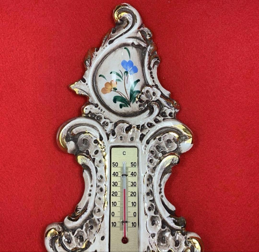 美品　カポディモンテ？イタリア　温度計