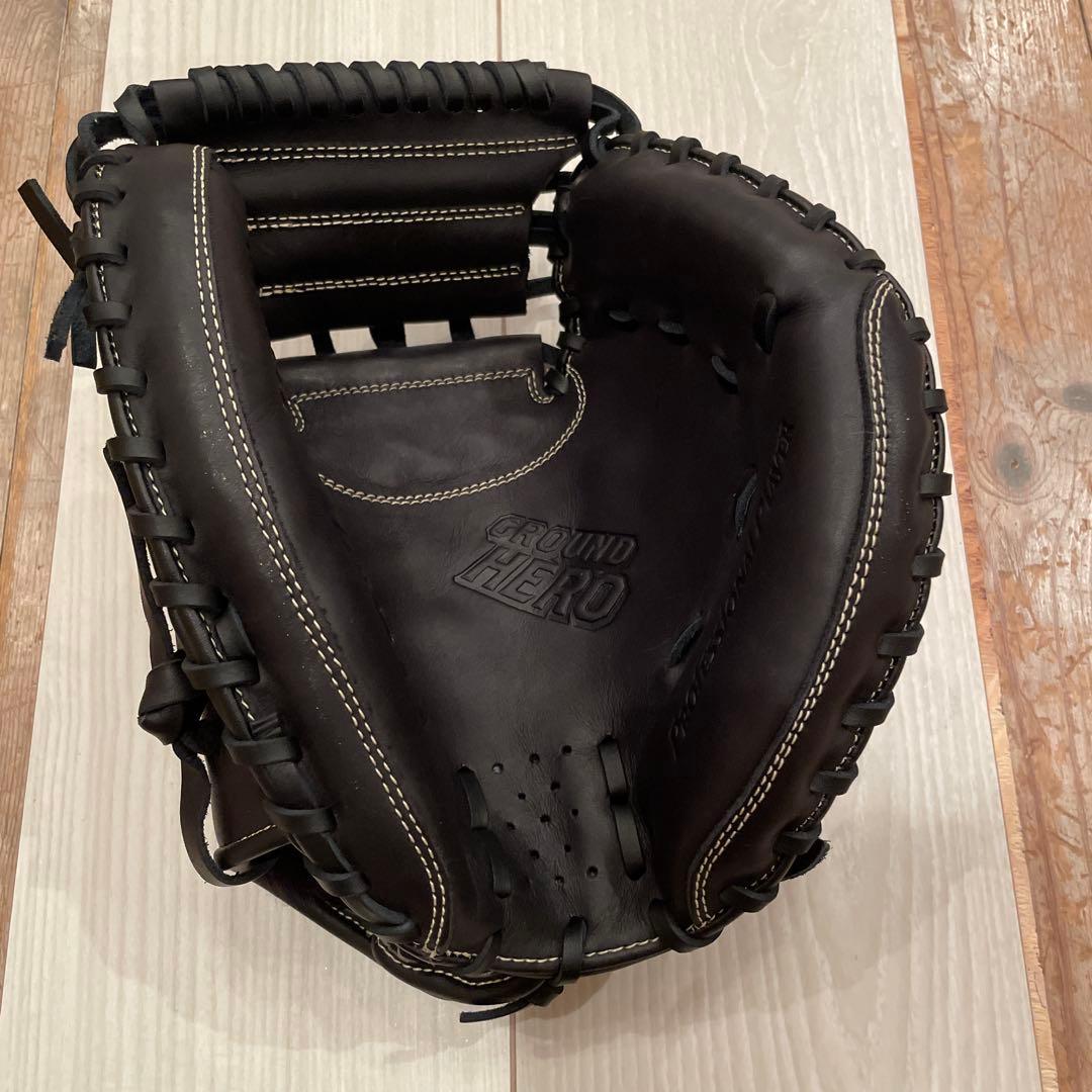 ZETT GROUND HERO 黒グローブ キャッチャーミット　右投用