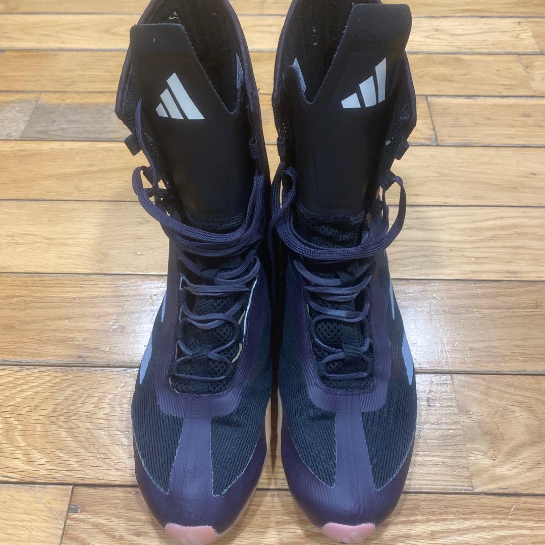 adidas ボクシングシューズ 黒/紫 ハイカット